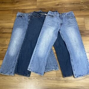 Lot Of 3 Men’s Jeans Relaxed Straight 34W 32L Faded Glory Route 66 Y2K